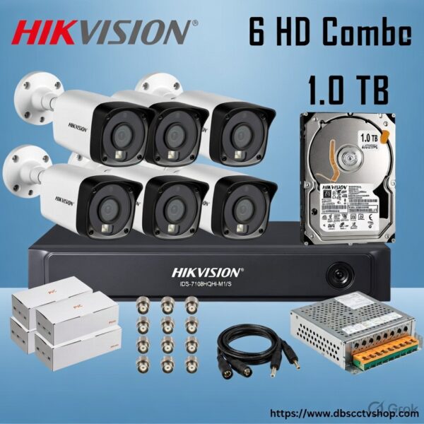 Hikvision 8 Channel 5MP CCTV Camera Package with DVR & 1TB HDD | 6 Camera Security Kit