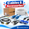 CCTV cables and accessories including D-Link LAN cable, Cat6 Ethernet cable, HDMI, VGA, USB and CCTV power cables