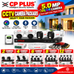 CP PLUS 5MP CCTV Camera Packages with dome and bullet cameras