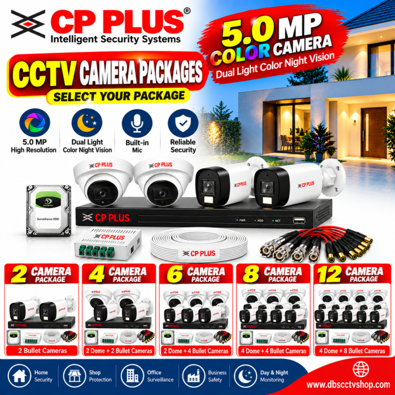 CP PLUS 5MP CCTV Camera Packages with dome and bullet cameras