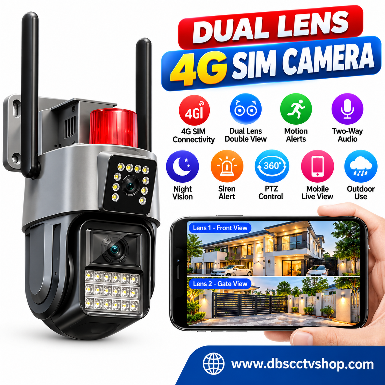 dual lens 4g camera1 Dual Lens 4G SIM Camera CCTV Camera security camera for remote mobile viewing