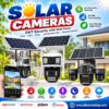 Solar powered CCTV security cameras with solar panels and smartphone remote viewing